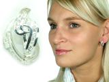 silver earrings for women with zircons
